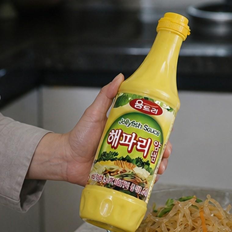 해파리 요리 겨자양념소스 다용도 소스병 930g 노란색 액상소스용