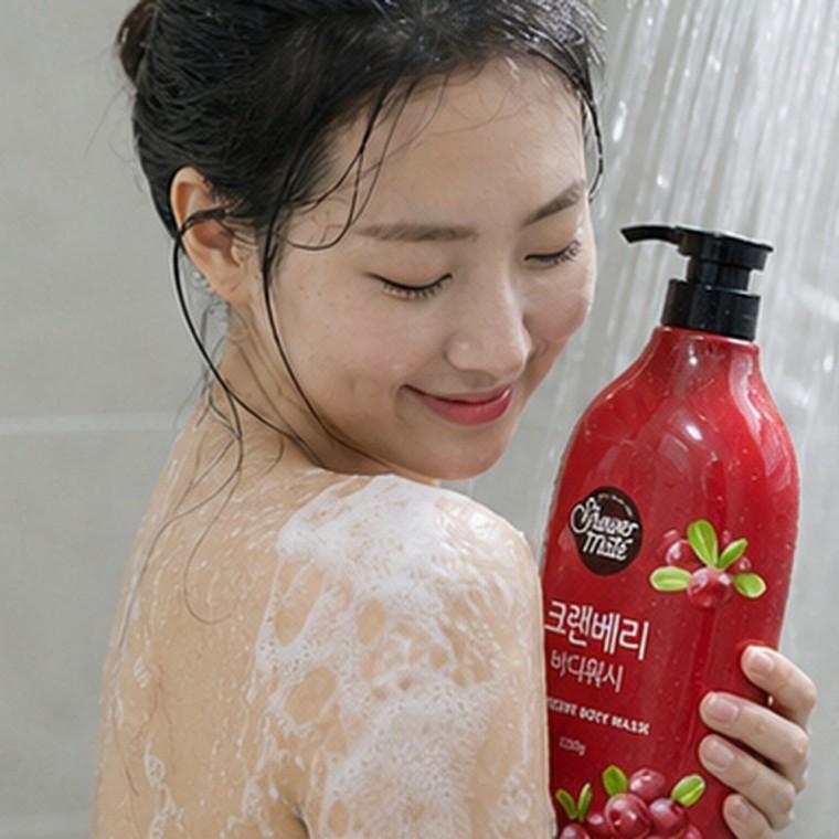 바디워시 1200g 펌프형 대용량 샤워용 바디 세정 크랜베리 향