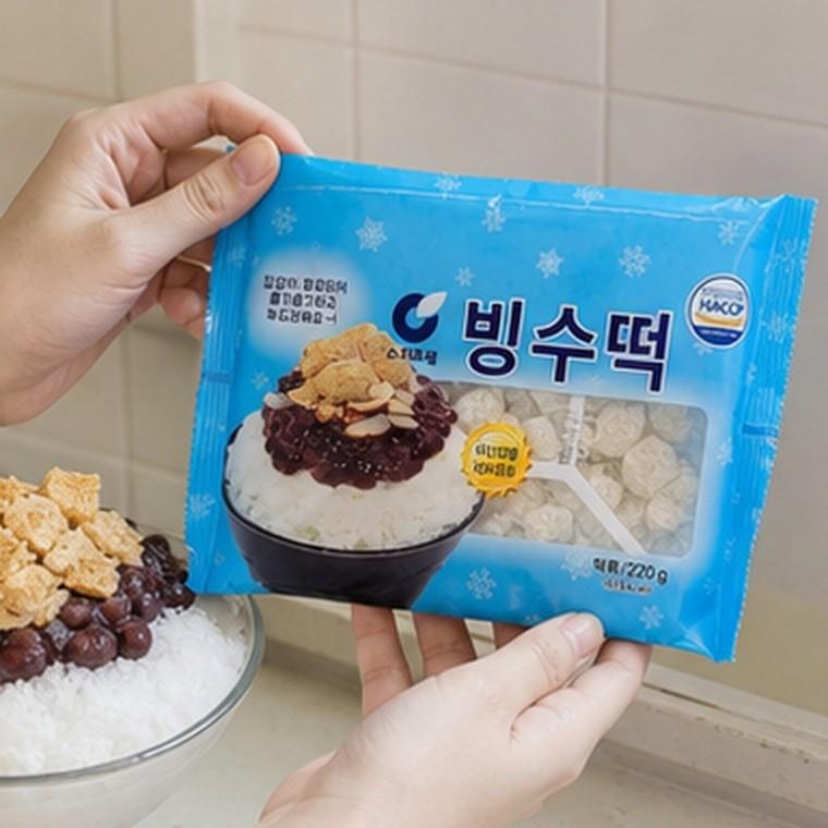 팥빙수 토핑용 빙수떡 220g 쫀득쫀득 찰떡궁합 디저트 활용