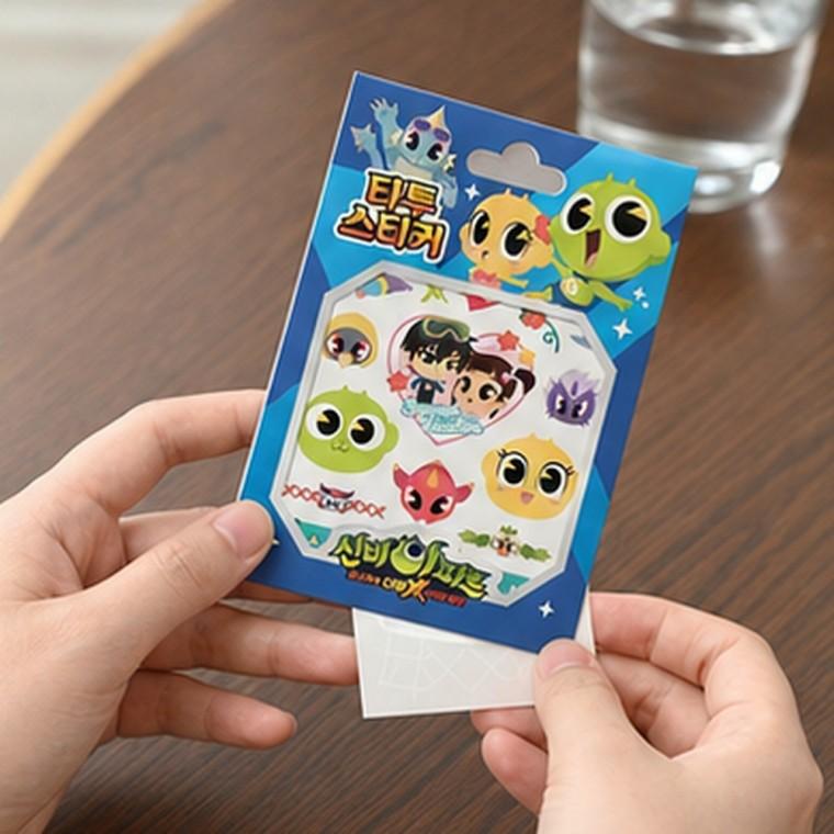 100 x 143 x 1 mm 알록달록 물로 붙이는 타투스티커 2매 어린이