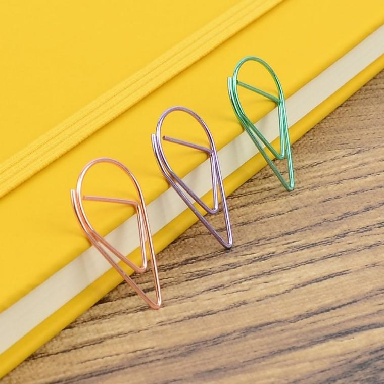 디자인 집게 50P 클립 메모 컬러풀 북마크 정리 서류 서류집게