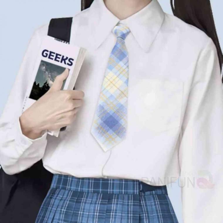 체크 넥타이 스카이 코스프레넥타이 캐주얼타이 여학생넥타이 여자교복넥타이 교복학생넥타이