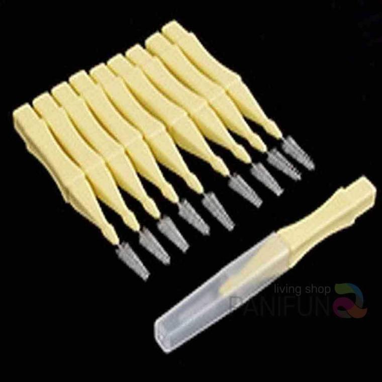 10P 일자형 치간칫솔 치과치간칫솔 셀프치석제거 치솔 치아세척기 휴대용구강세정기