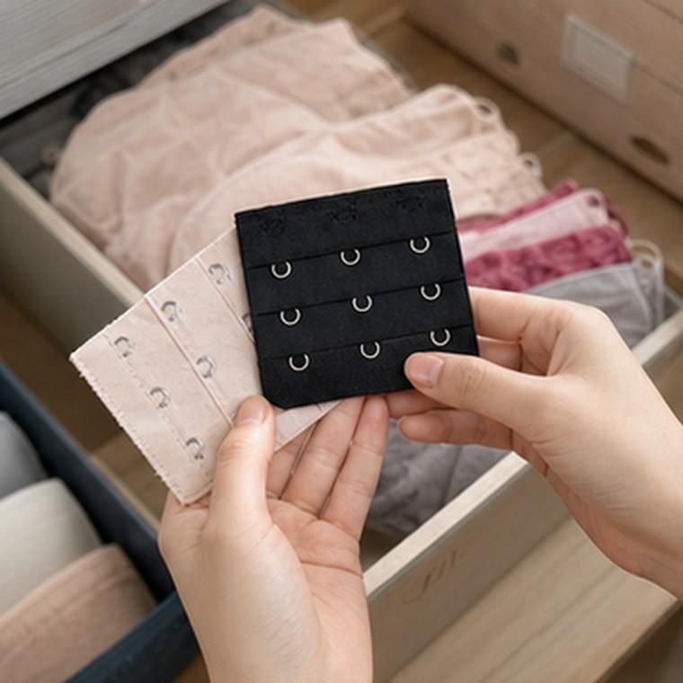 여성 브라 둘레 맞춤 3버튼 연장 후크 블랙 스테인리스 간편 연결