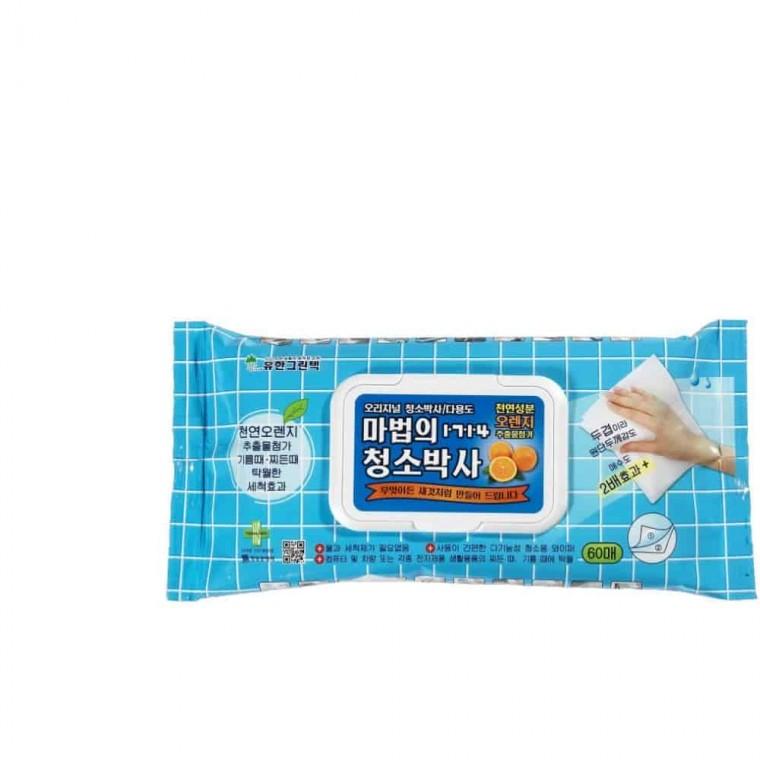 청소포 60매 기름때용 기름때클리너 전자레인지청소 청소티슈 다목적세정티슈