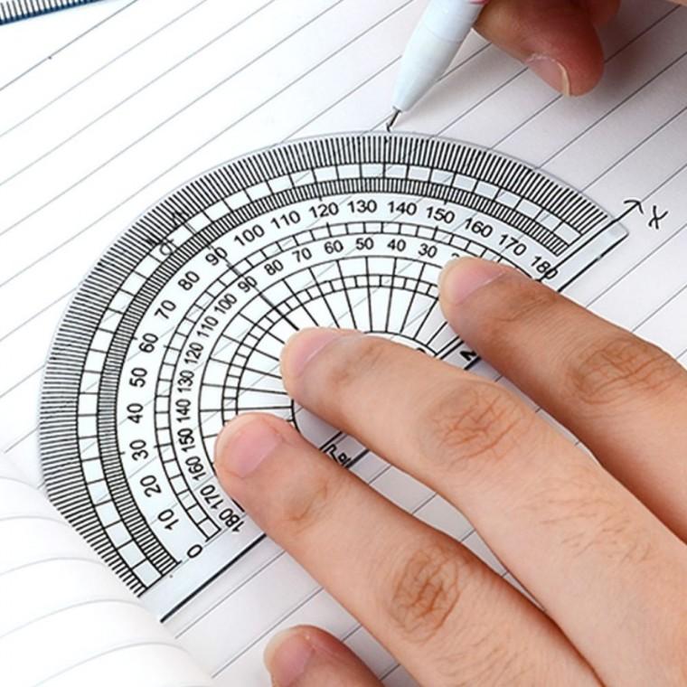 학생 문구 투명 측정 제도 직각 눈금 각도 4P 자 필기 삼각 문구용자세트