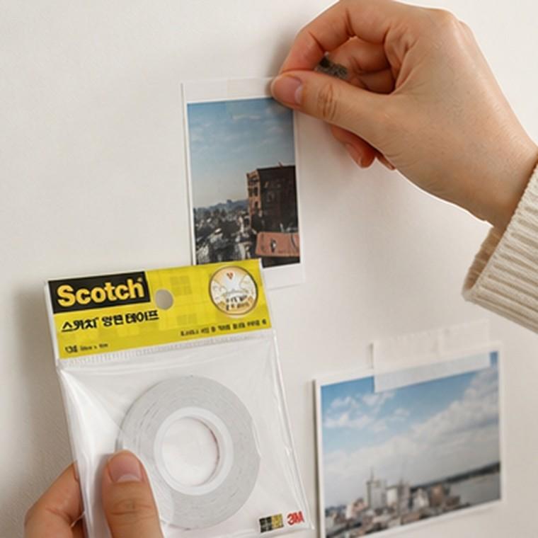가볍게 붙이는 종이 양면테이프 12mm x 10M 포스트 사진 부착