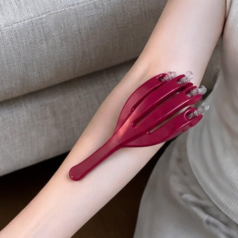 휴대용 롤러 마사지기 PVC 곡선형 손잡이 지압용 돌기 팔 목 어깨 마사지