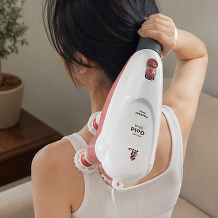 핸디 유선 안마기 4개 타격봉 다이얼 강도조절 회전식 각도조절 안마봉 3000RPM