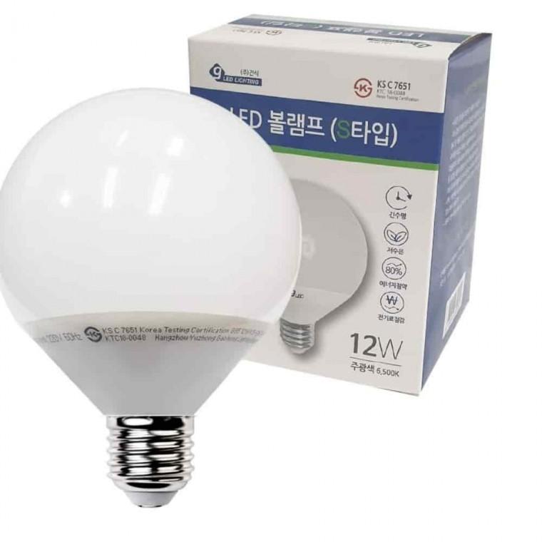 LED전구 볼램프 S 12W 주광 가정용LED전구 전구교체 화장대조명전구 볼전구