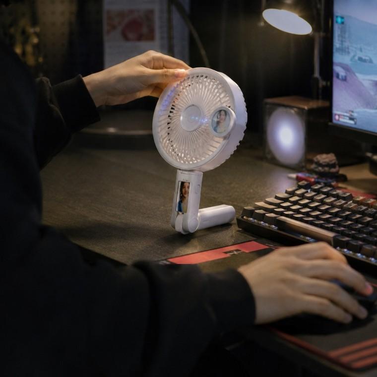 6인치 폴더블 DIY 포토프레임 휴대용 선풍기 13가지 LED 모드