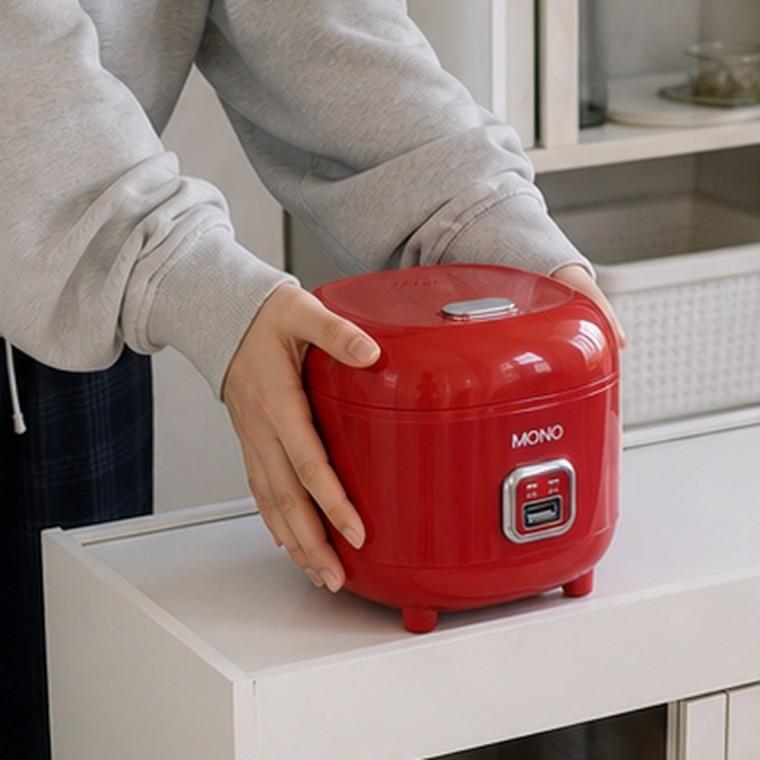 큐브형 미니 전기밥솥 3인용 0 54L 원터치 취사 보온 자취 원룸용
