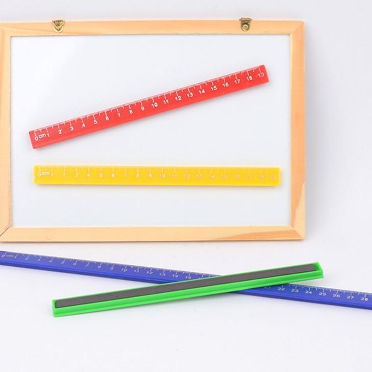 컬러 자석 직자 마그네틱 측정 냉장고 부착 칠판 19cm 눈금 2P 29cm 컬러자석자