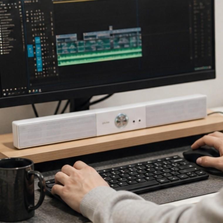IBS400 화이트 2채널 사운드바 스피커 USB DC 5V 모니터용