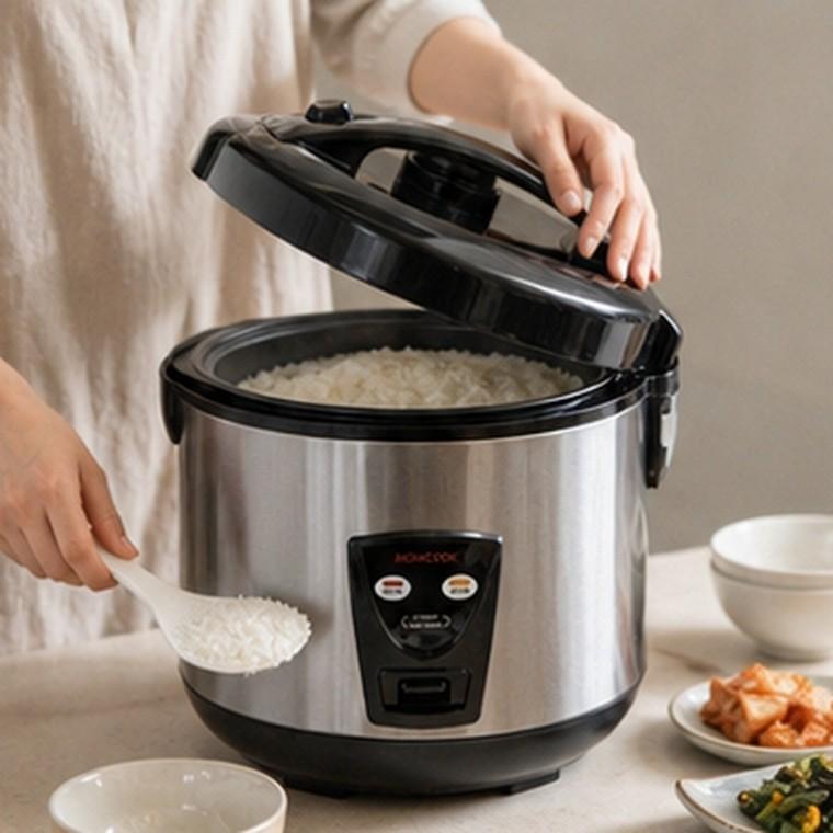 대형 전기보온밥솥 17인용 2 8리터 원터치 취사 보온 찜기 포함