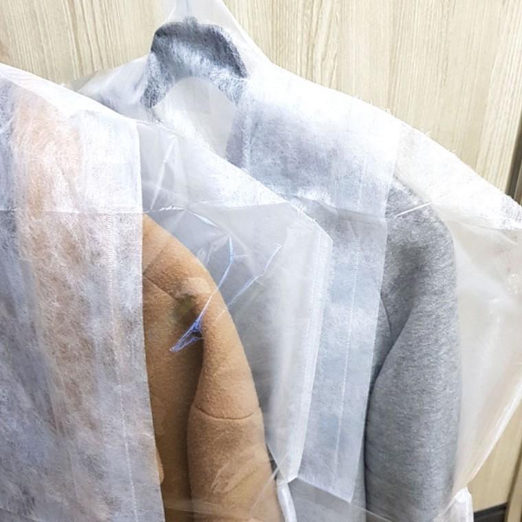 옷정리 롱코트 보호 비닐 먼지막이 외투 덮개 행거용 옷보관 커버 2P 긴옷 패딩