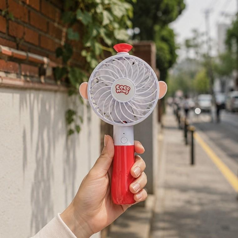 USB 충전 LED 미니선풍기 목걸이 줄 포함 휴대용 배터리 안심사용