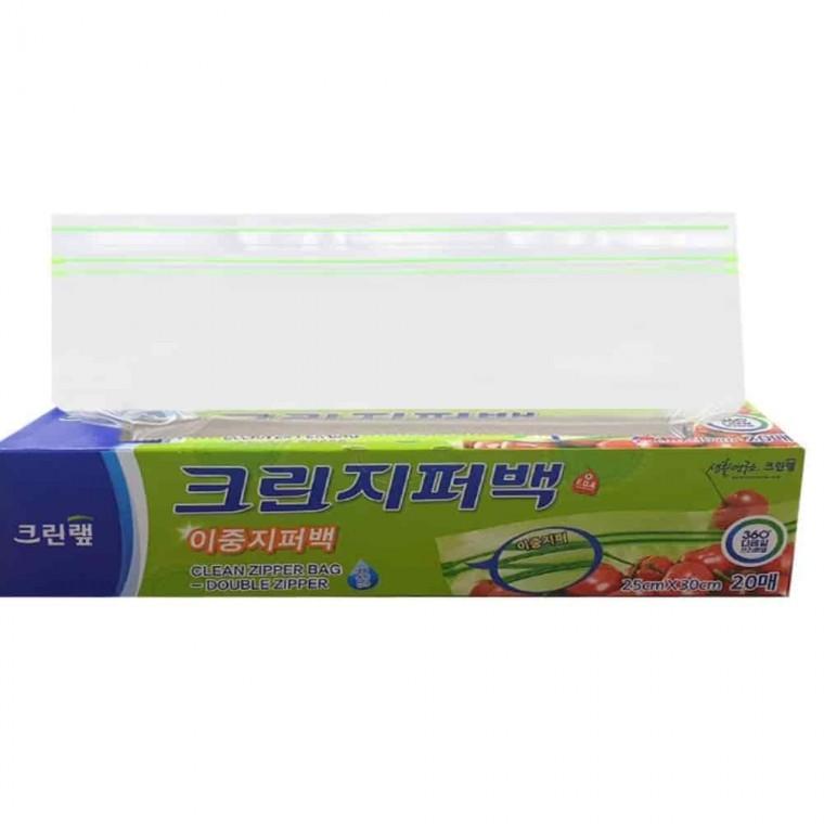 지퍼백 20매 25x30cm 야채지퍼백 비닐지퍼백 투명지퍼백 지퍼백대형