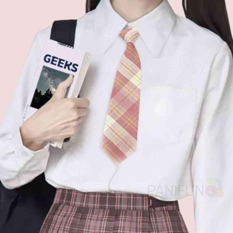 체크 넥타이 핑크 코스프레넥타이 예쁜넥타이 패션넥타이 교복코스프레 졸사코스프레