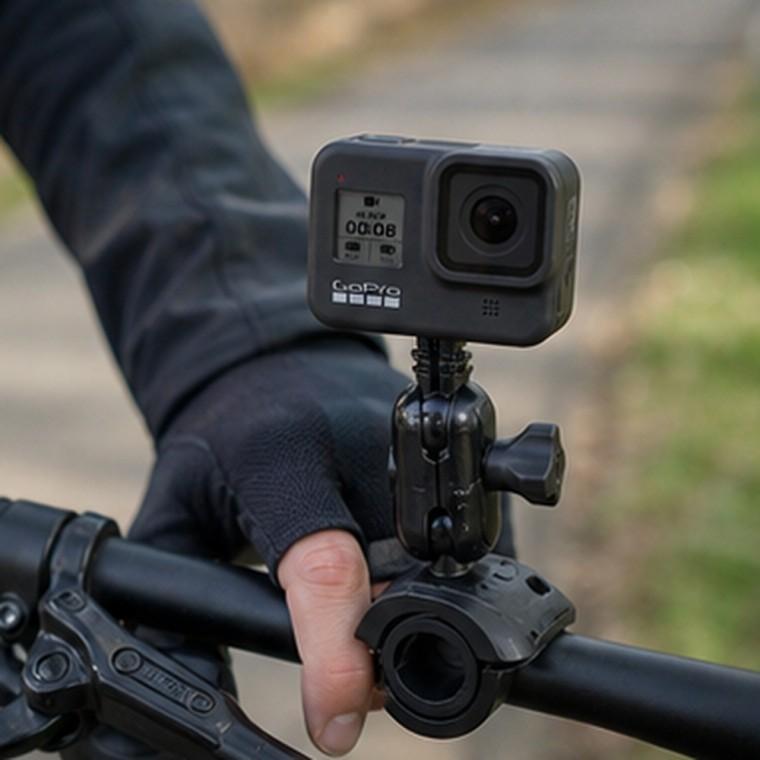 액션캠 더블 볼조인트 폴 마운트 자전거 핸들바 클램프 고정 거치대