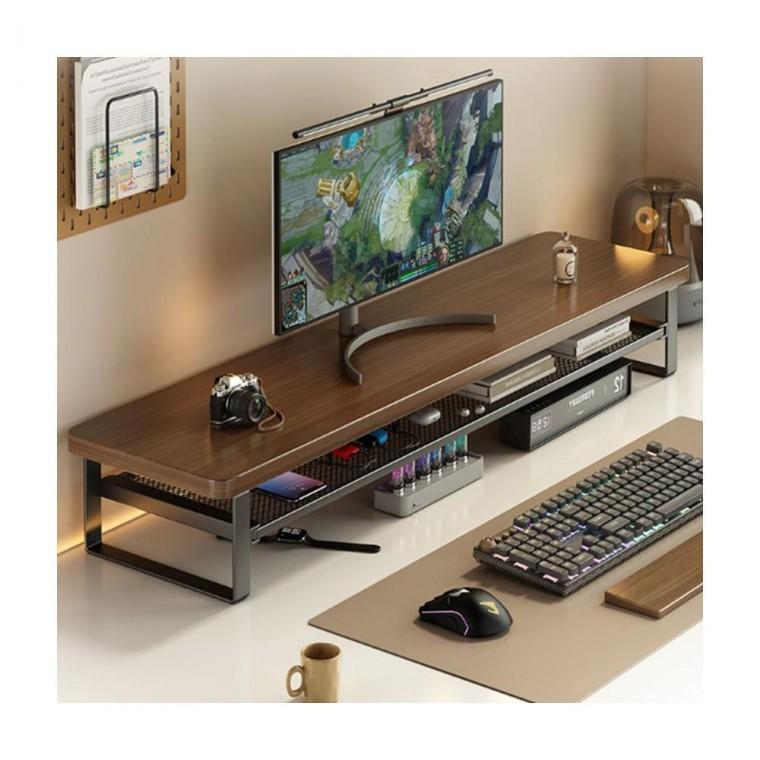 루미나D 모니터받침대 2단 70cm 철재 원목 슬라이딩 서랍 책상용
