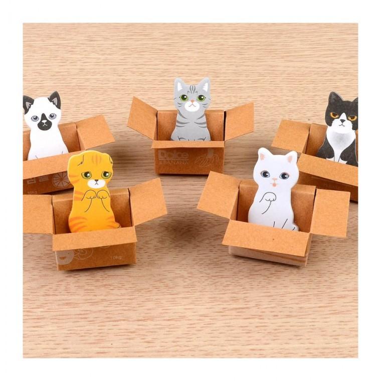 고양이 캐릭터 접착 스티커 귀여운 필기 노트 메모지 공부 사무 포스트잇