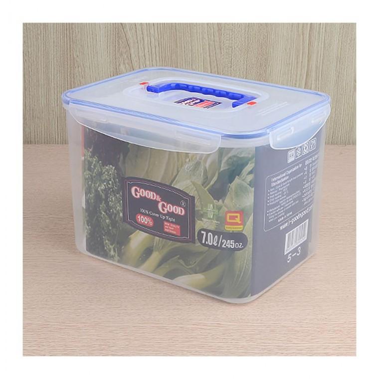 핸들 밀폐저장통 3.3L 뚜껑 냉장고 7L 식품보관용 손잡이형 4.7L