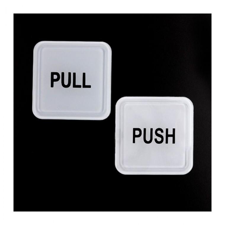 PULL PUSH 당기세요 검정 밀어주세요 부착형 출입문 몰딩 안내판