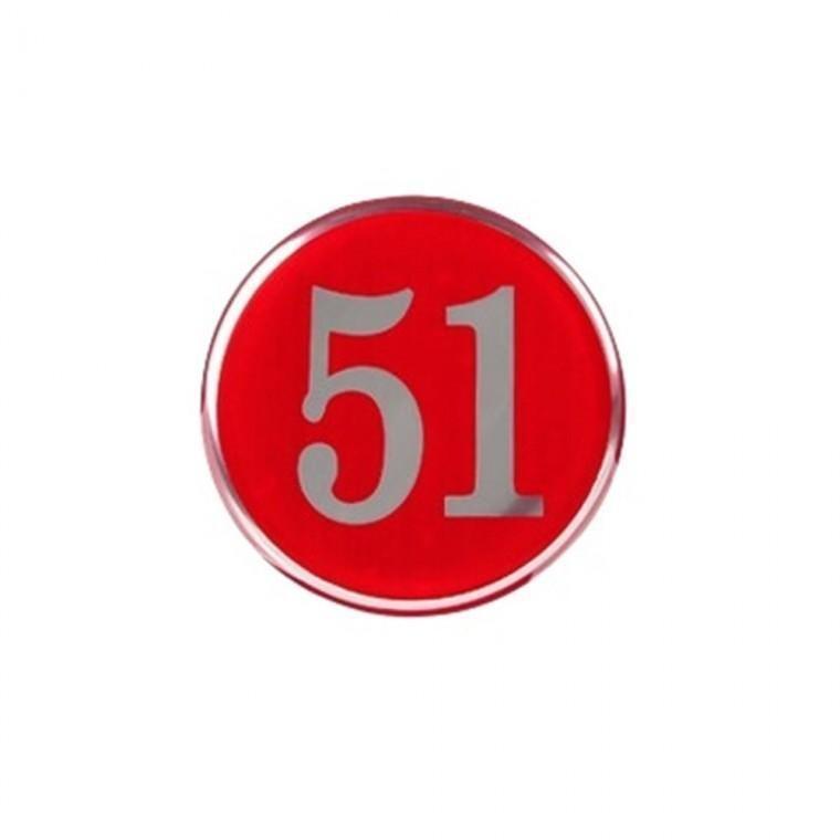 (48mm) 51-100 레드 원형 숫자번호판 사물함 목욕탕
