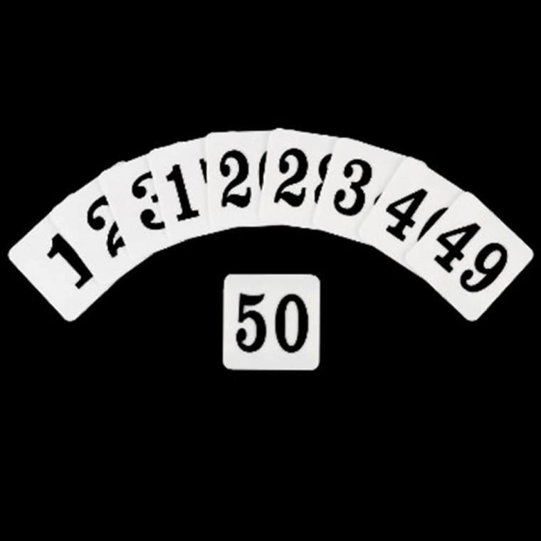 (60mm) 1-50 사각 흰색번호판 식당 테이블 사물함 번