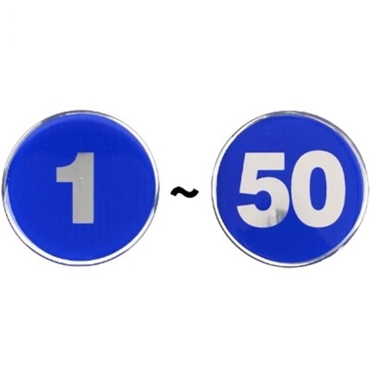 (62mm) 1-50 원형 청색번호판 식당 테이블 사물함 번