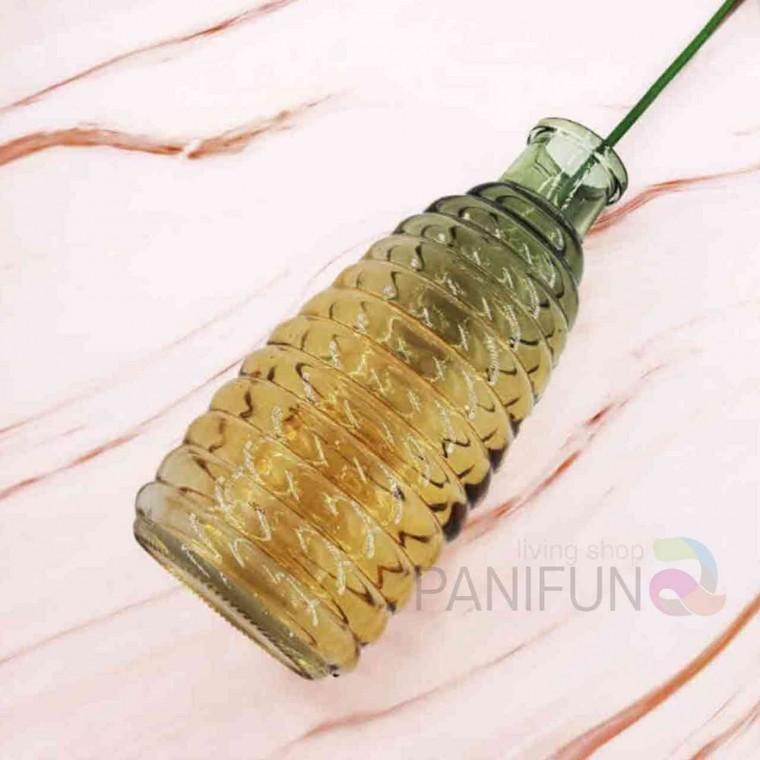 유리화병 가로줄무늬 조화꽃병 원형용기 유리꽃병 오브제화병 투명화병