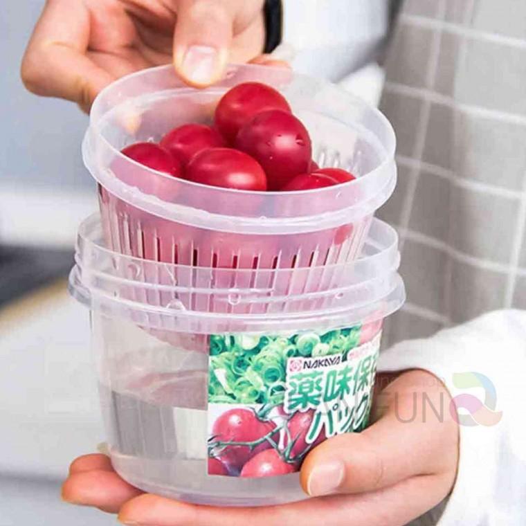 채반 밀폐용기 원형500ml 일본밀폐용기 채소보관용기 야채보관통 일본전자렌지용기 나카야용기