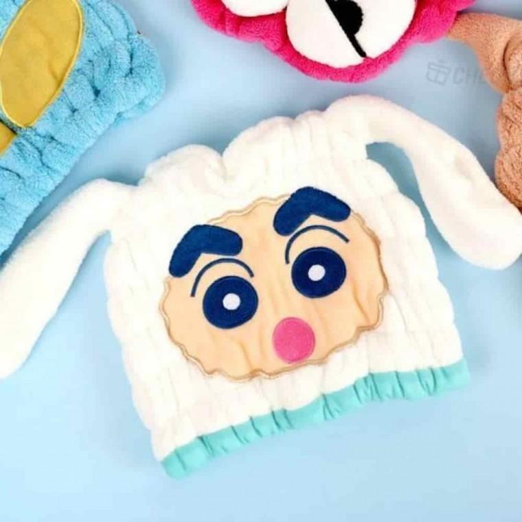 머릿수건 머리말리는타올 헤어수건 머리건조 짱구흰둥이 타월캡