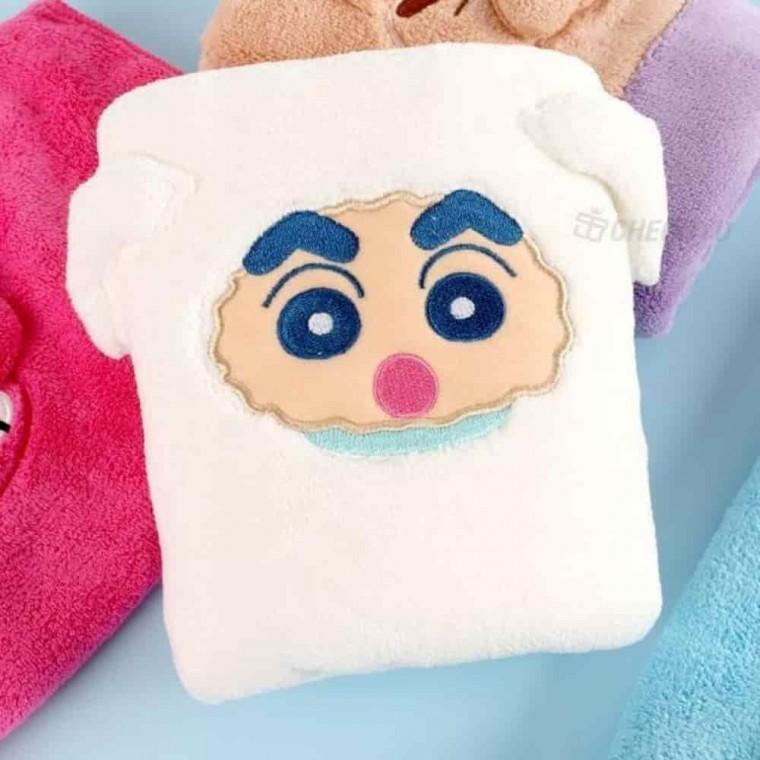 짱구타월 캐릭터타월 빨리마르는수건 샤워수건 짱구흰둥이 헤어드라이타월