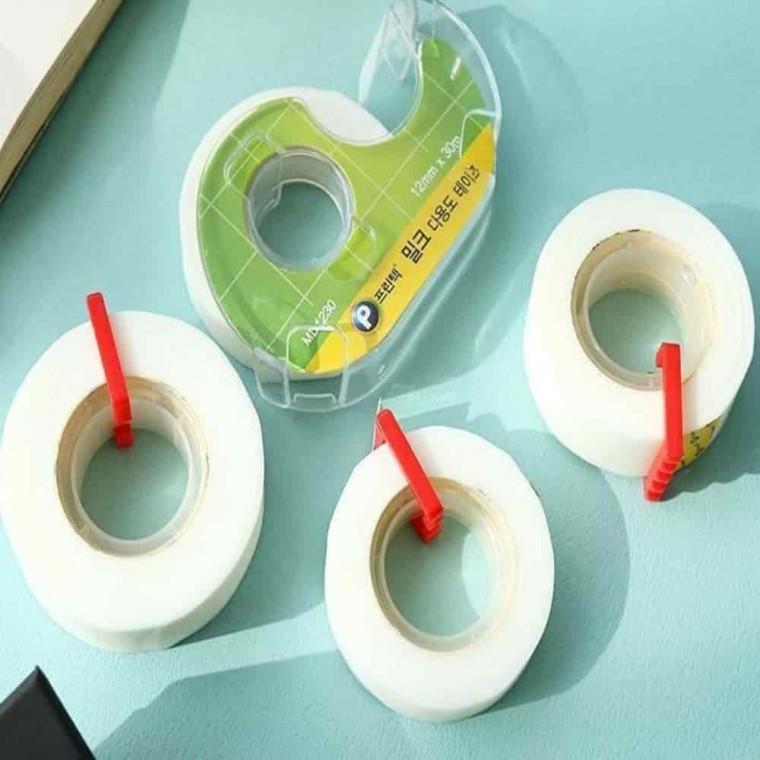 무광테이프 깔끔한테이프 문구용테이프 다꾸용테이프 반투명테이프 12mm 2개