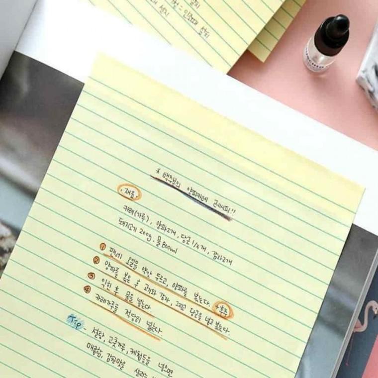 업무용노트 탁상메모지 절취노트 스티커메모지 리갈패드 노랑 127x203mm