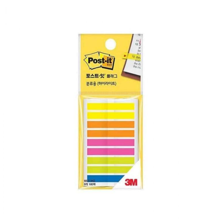 공부스티커 형광인덱스 밑줄스티커 인덱스스티커 포스트잇 분류용 하이라이트 9색