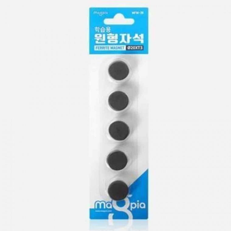 동그란자석 과학실험 과학실험도구 과학교구 학습용 원형자석 20mm 15개