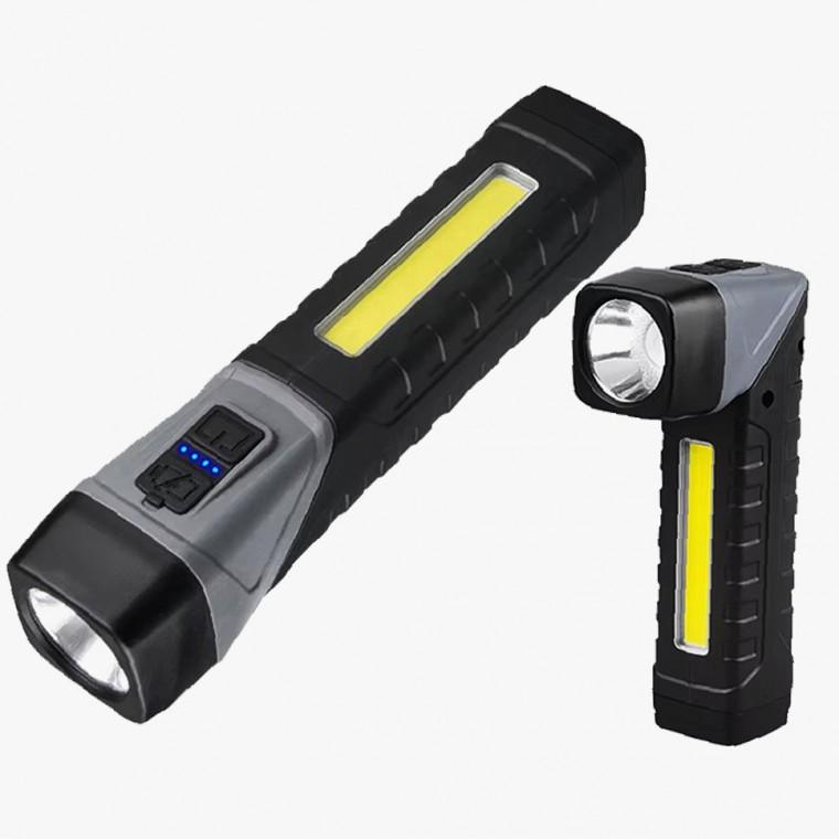LED 충전 손전등 각도조절 충전용후레쉬 비상용후레쉬
