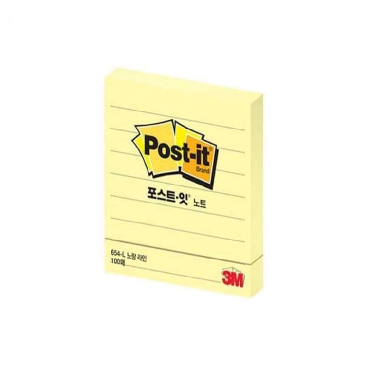 노란색메모지 메모패드 접착메모지 리마인더 포스트잇 라인노랑 76x76