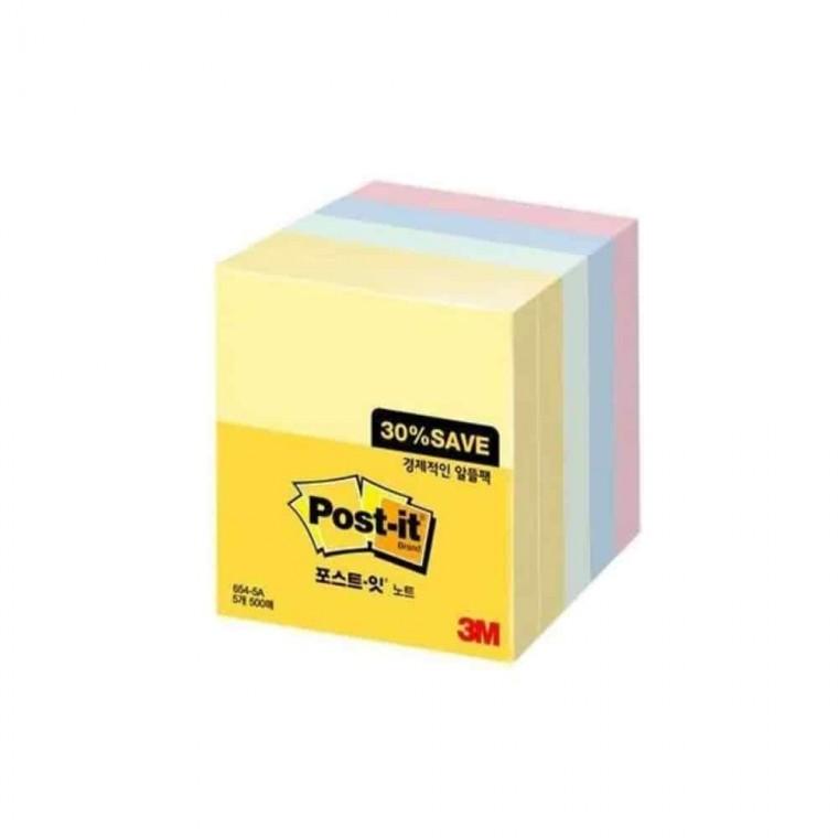 인덱스메모지 붙이는메모지 접착메모지 접착식메모지 포스트잇 4색 알뜰팩 76x76