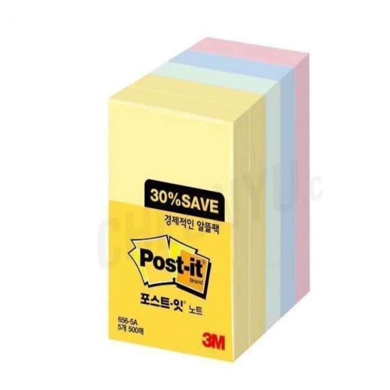 접착메모 점착메모 메모패드 접착메모지 포스트잇 4색 알뜰팩 51x76
