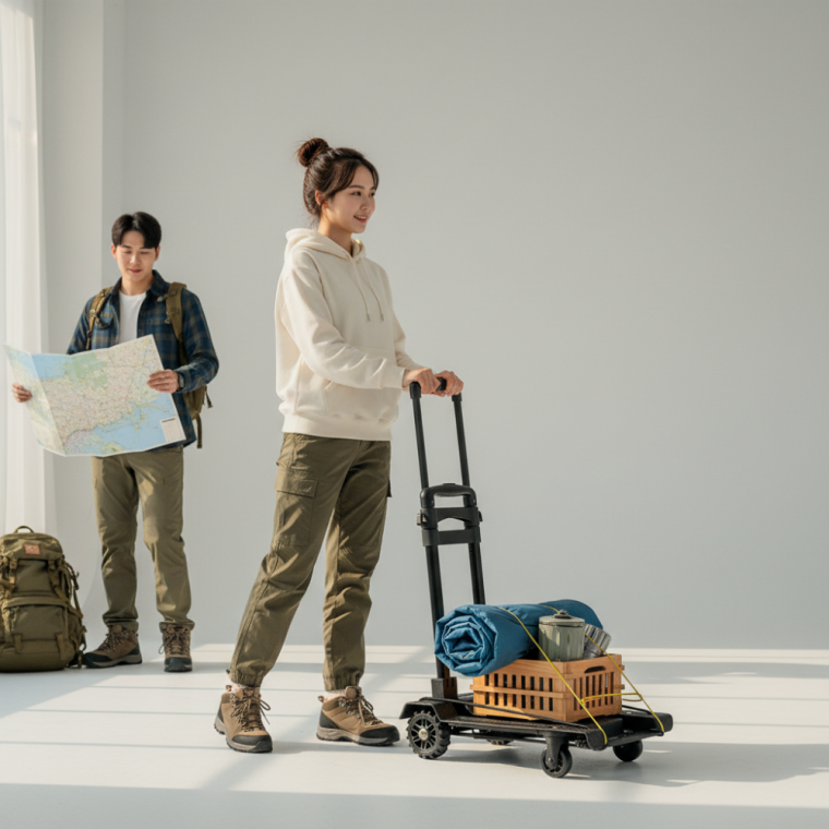 3단 접이식 핸드카트 캠핑용 구루마 이동식 카트 1110A