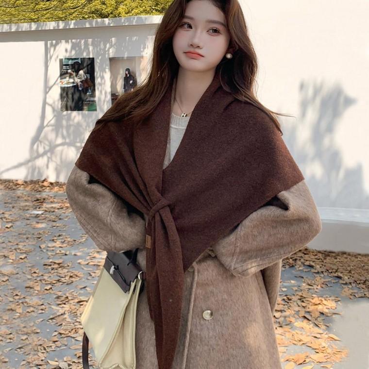 여자 실내 실외 솔리드 크로스 간편 착용 홀 패션 스타일 리쉬 워머 어깨 케