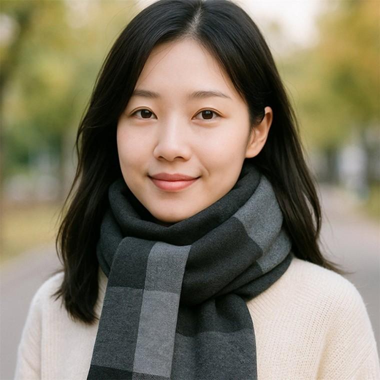체크 머플러 겨울코디소품