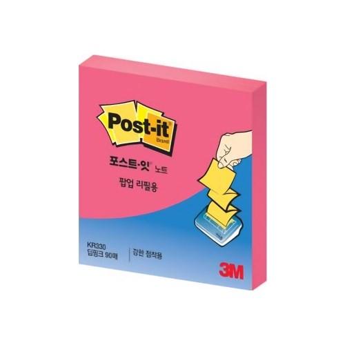 3M 포스트잇 KR-330SSN(654) 딥핑크 76x76mm 90매