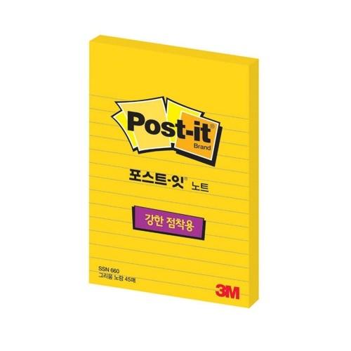 3M 포스트잇 SSN 660L 라인노트 그리움노랑 1개