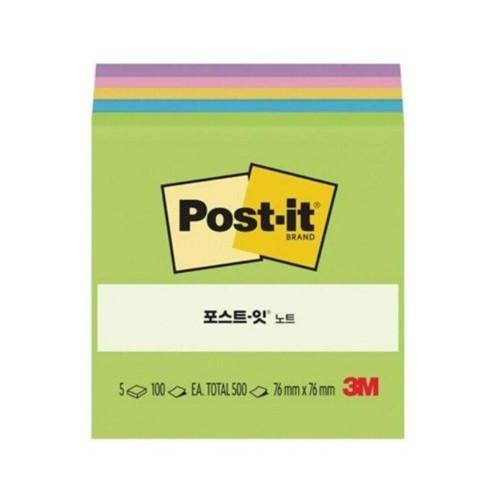 3M 포스트잇 654-5UC 형광 5패드 자이푸르 1개