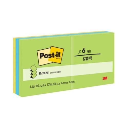 3M 포스트잇 팝업리필 플로랄판타지 R330-6 76x76mm